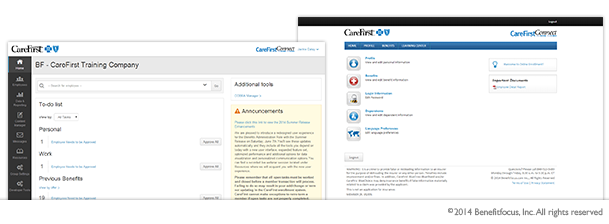 CareFirst Connect screens