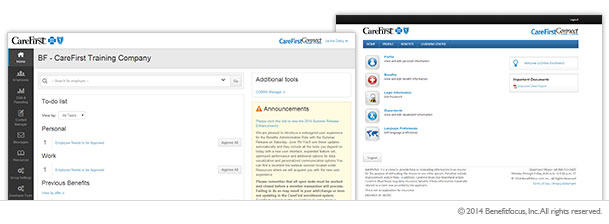 CareFirst Connect screens